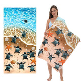Large Turtle Print Beach Towel Microfiber Bath Towel | PRUSES - PRUSES