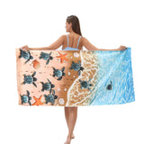 Large Turtle Print Beach Towel Microfiber Bath Towel | PRUSES - PRUSES