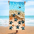 Large Turtle Print Beach Towel Microfiber Bath Towel | PRUSES - PRUSES