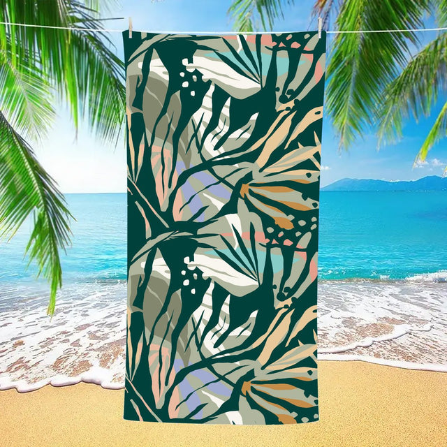 Lightweight Botanical Double - Faced Fleece Beach Towel | PRUSES - PRUSES
