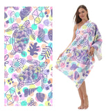 Lilac Turtle Print Beach Towel | PRUSES - PRUSES
