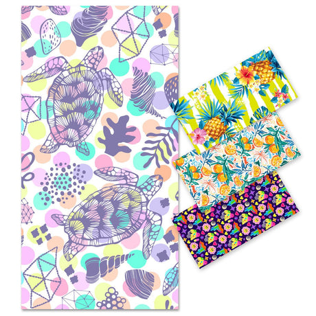 Lilac Turtle Print Beach Towel | PRUSES - PRUSES