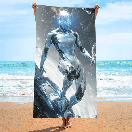 Mecha Warrior Double - Faced Fleece Beach Towel | PRUSES - PRUSES
