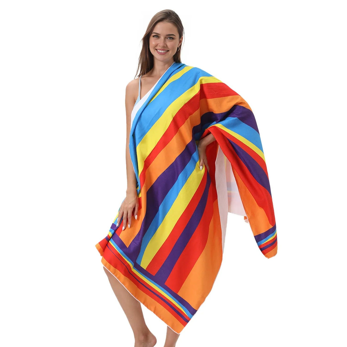 Microfiber striped print beach towel | PRUSES - PRUSES