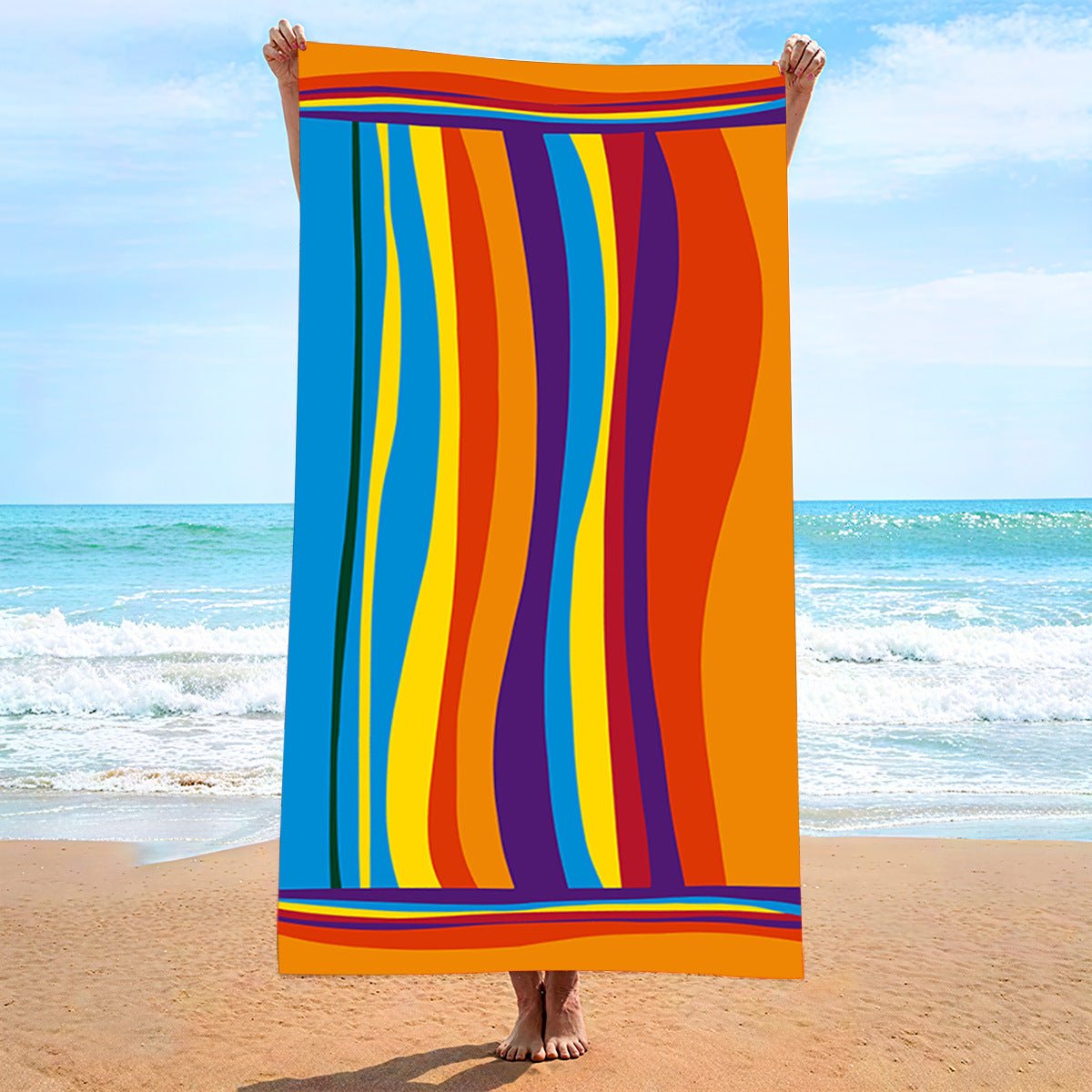 Microfiber striped print beach towel | PRUSES - PRUSES