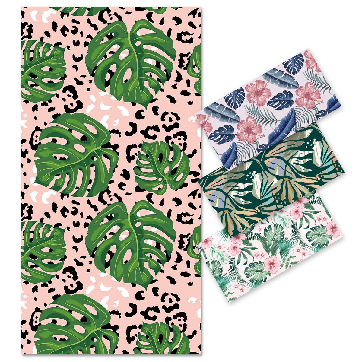 Monstera Leaf Double - Faced Fleece Beach Towel | PRUSES - PRUSES