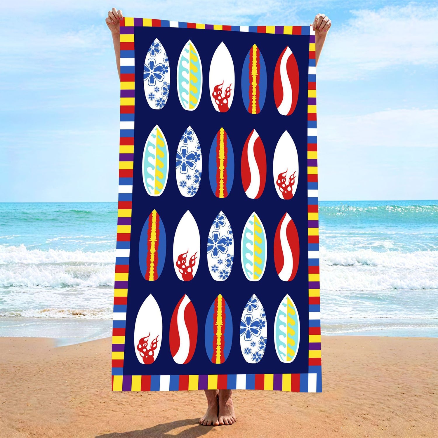 Multicolored Pattern Beach Towel | PRUSES - PRUSES