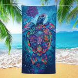 Multicolored Turtle Pattern Double - Faced Fleece Beach Towel | PRUSES - PRUSES