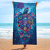 Multicolored Turtle Pattern Double - Faced Fleece Beach Towel | PRUSES - PRUSES