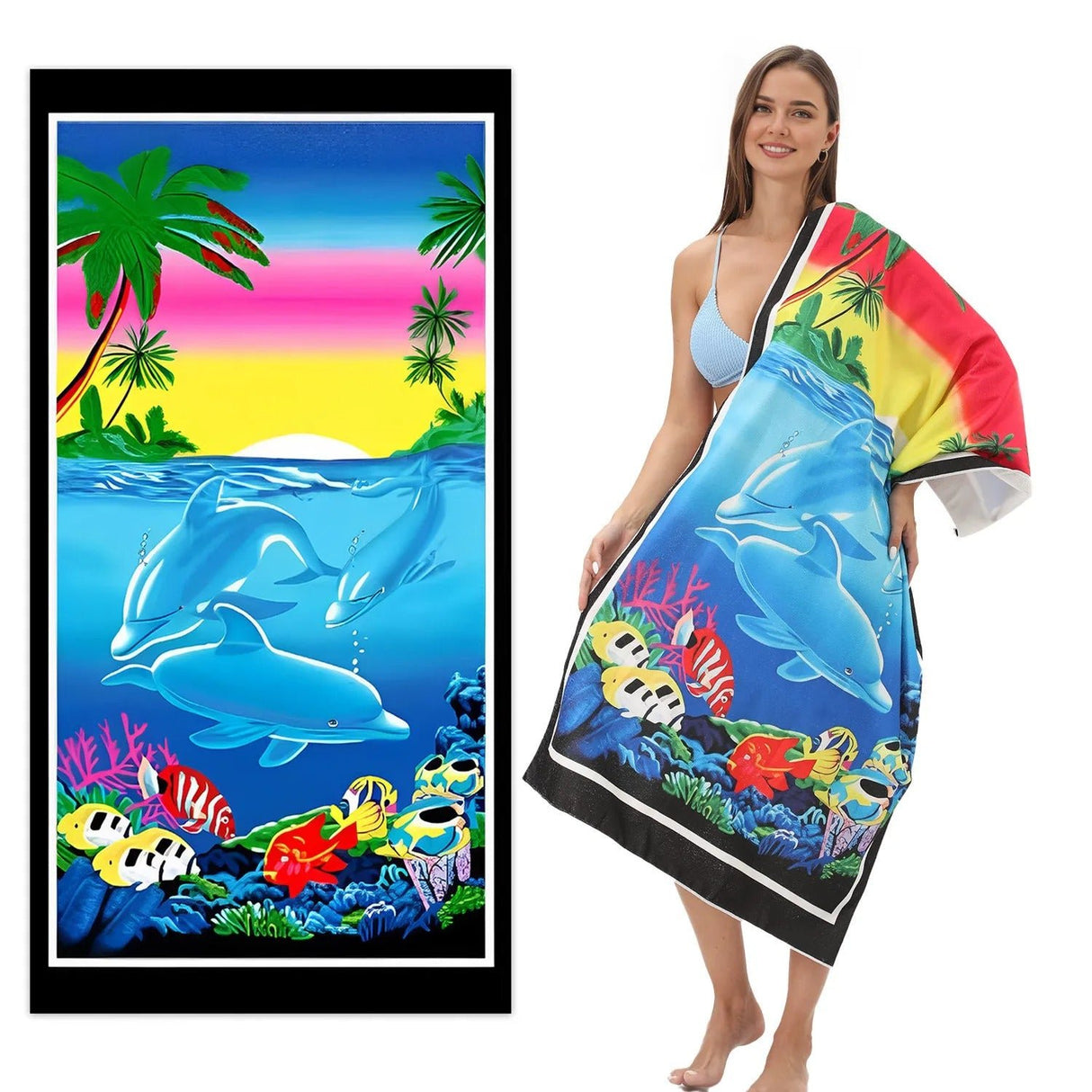 Ocean Dolphin Beach Towel | PRUSES - PRUSES