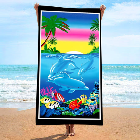 Ocean Dolphin Beach Towel | PRUSES - PRUSES