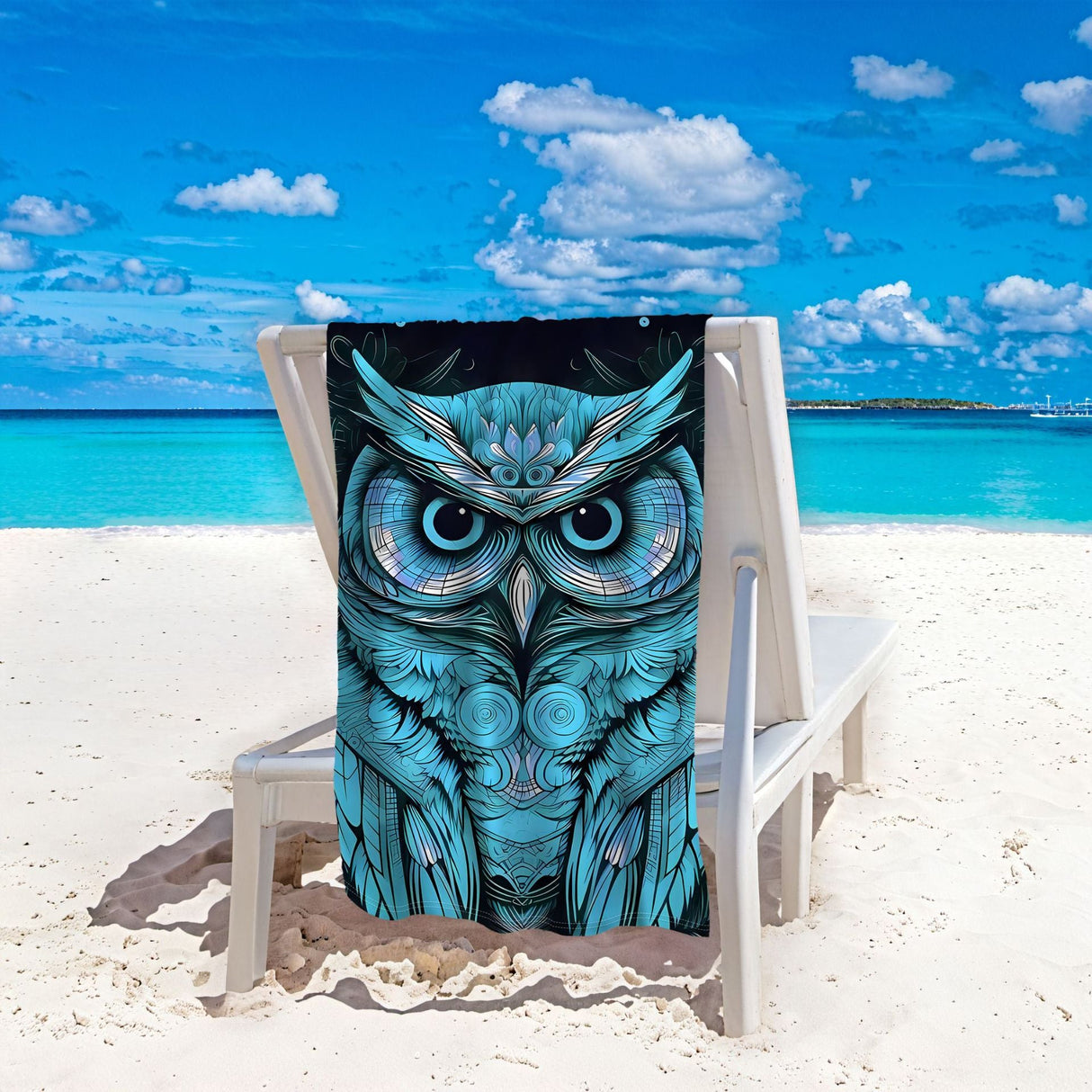 Owl Pattern Beach Towel | PRUSES - PRUSES