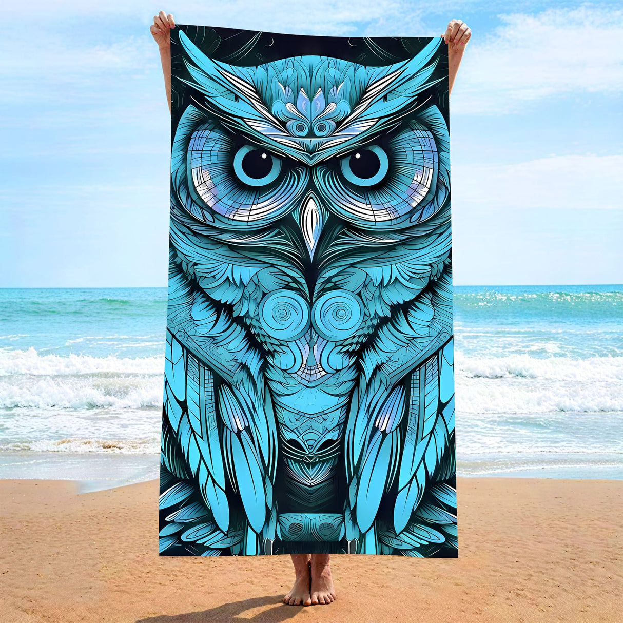 Owl Pattern Beach Towel | PRUSES - PRUSES