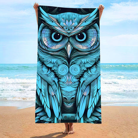 Owl Pattern Beach Towel | PRUSES - PRUSES