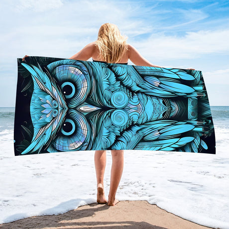 Owl Pattern Beach Towel | PRUSES - PRUSES