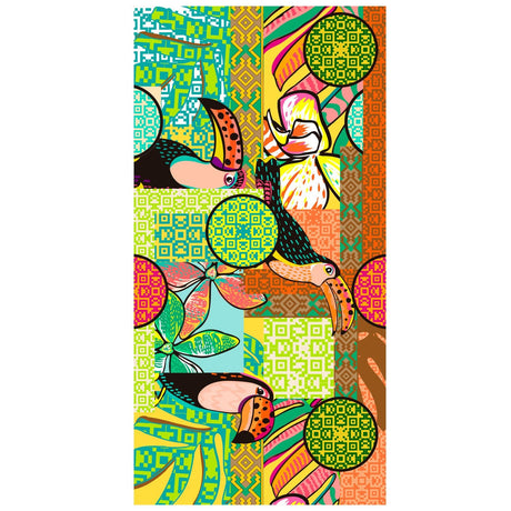 Patchwork Pattern Double - Faced Fleece Beach Towel | PRUSES - PRUSES