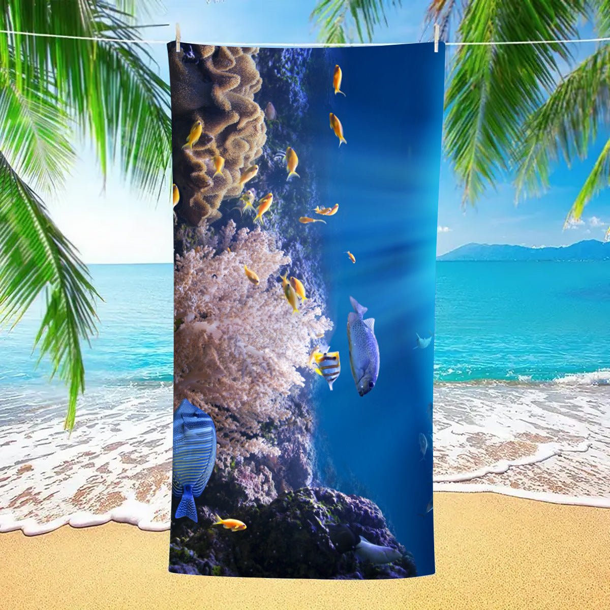 Pattern of the Underwater World Beach Towel | PRUSES - PRUSES