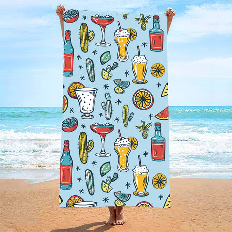 Patterned Summer Double - Faced Fleece Beach Towel | PRUSES - PRUSES
