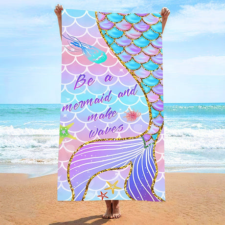 Personalized Mermaid Tail Beach Towel | PRUSES - PRUSES