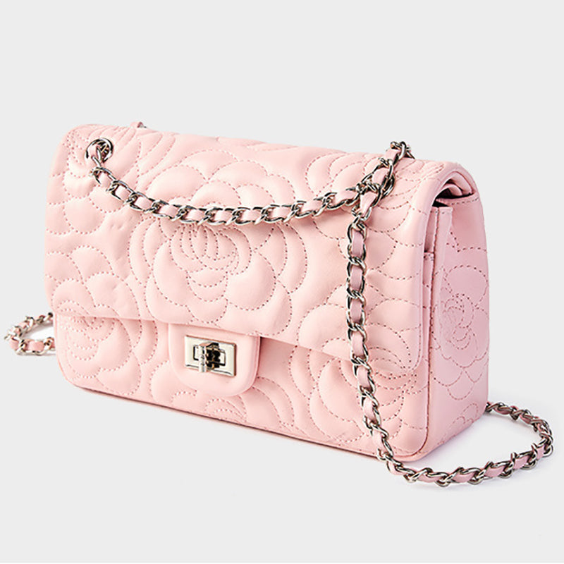 pink_leather_flower_embossed_chain_bag_quilted_shoulder_bags_1