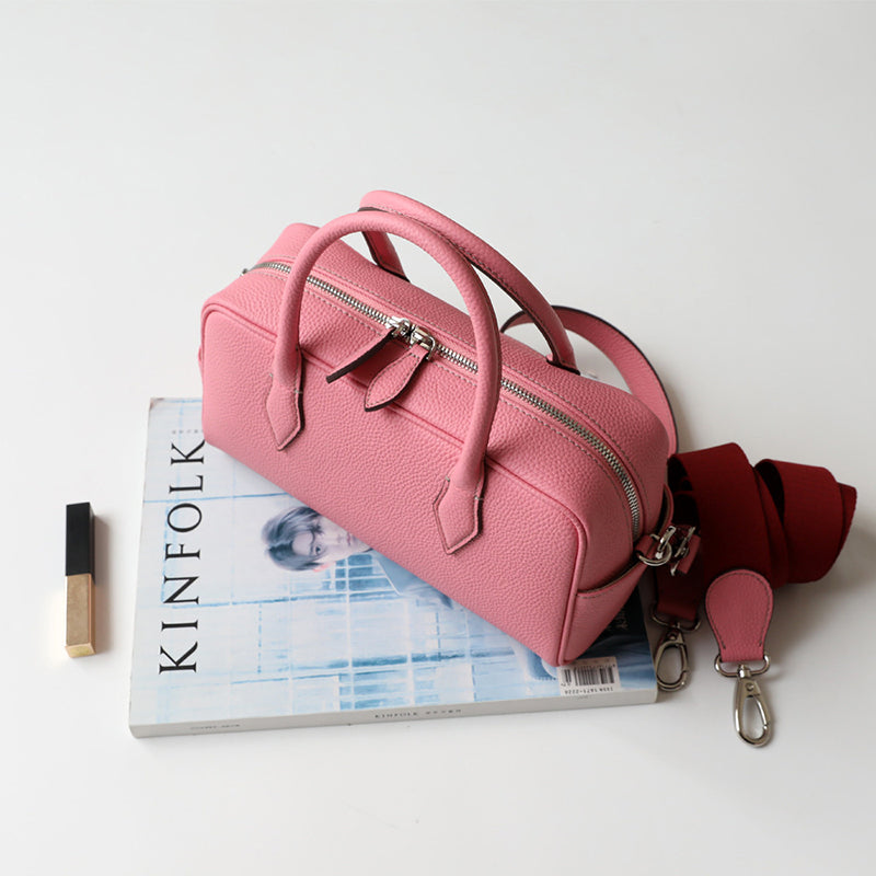 pink_leather_litchi_grain_handbags_minimalist_shoulder_bag_2