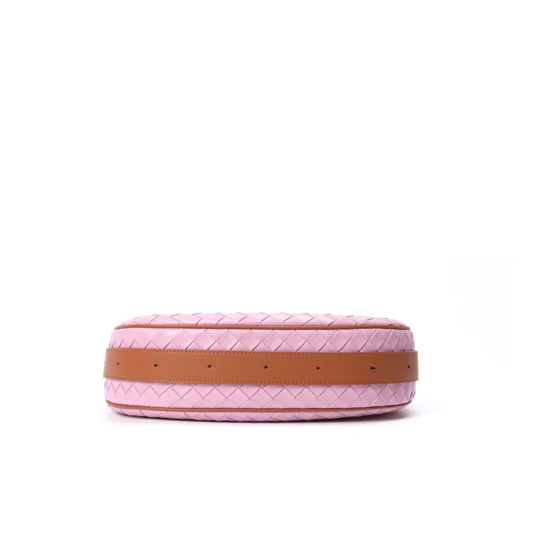pink_leather_woven_half-moon_hobo_handbag_shoulder_bag_2