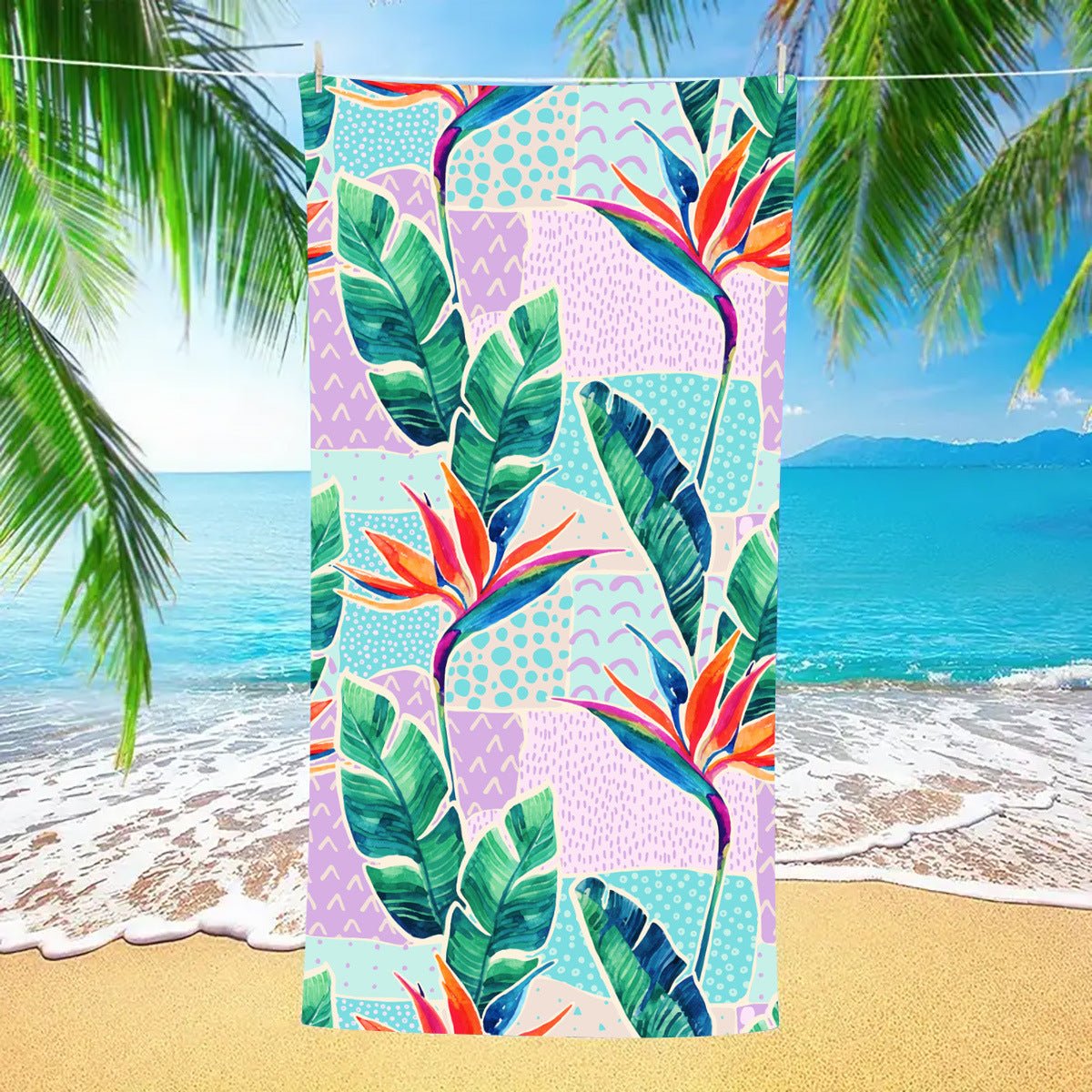Plant Pattern Beach Towel PRUSES - PRUSES