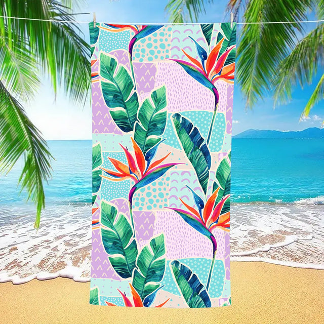 Plant Pattern Beach Towel PRUSES - PRUSES