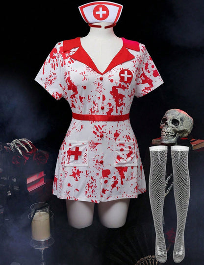 Plus Size Blood Splatter Nurse Costume