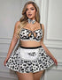 Plus Size Cow Print 5 Piece Maid Costume