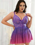 Plus Size Purple Ombre Lace Babydoll Lingerie
