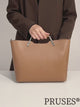 Women's Genuine Leather Metal-Handle Large Tote Bag detail PRUSES vedio