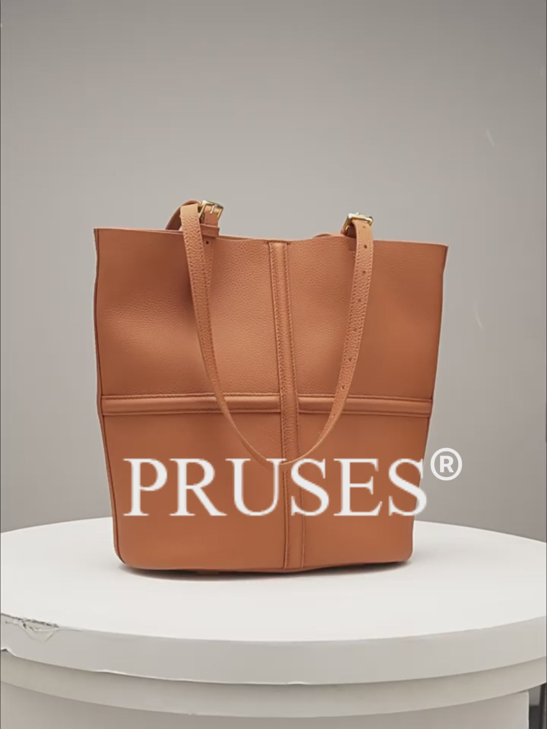 Women's Genuine Leather Commuter Tote Bag with Inner Pouch pruses vedio