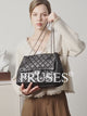 black  Genuine Leather Quilted Flap Chain Bag pruses vedio
