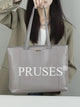Womens Genuine Leather Large Capacity Tote Bag with Zipper PRUSES video