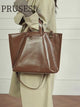 Womens Full-Grain Leather Commuter Tote Bag detail PRUSES vedio