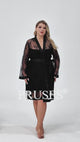 Women Plus Size Elegant Black Lace Sheer Robe