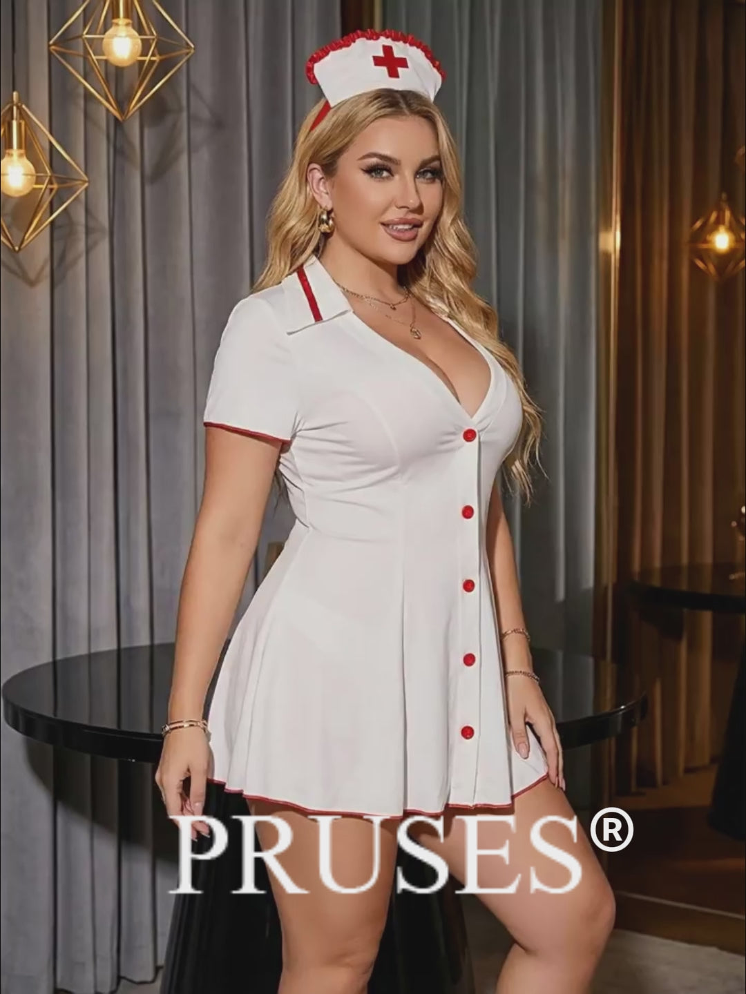 Plus Size Sexy Nurse Mini Dress Costume Video