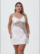 Women Plus Size White Satin Lace Panel Slip Nightgown pruses vedio