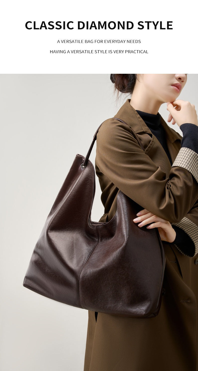 Minimalist Premium Genuine Leather Tote Bag   detail PRUSES vedio