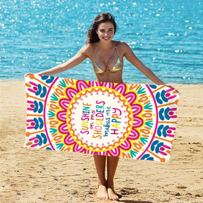Printed Beach Towel Double - Faced Fleece Quick - Drying Beach Towel | PRUSES - PRUSES