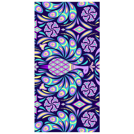 Purple Peacock Pattern Beach Towel | PRUSES - PRUSES