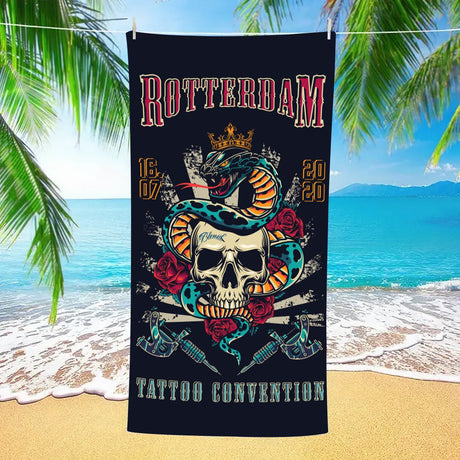 Retro Creative Skull Halloween Beach Towel - PRUSES