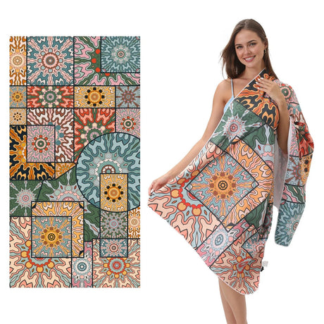 Retro Double - Faced Fleece Quick - Drying Beach Towel | PRUSES - PRUSES