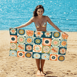 Retro Print Double - Faced Fleece Beach Towel | PRUSES - PRUSES