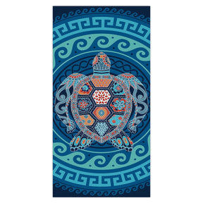 Retro Turtle Pattern Beach Towel | PRUSES - PRUSES