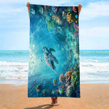 Sea Turtles Double - Faced Fleece Beach Towel | PRUSES - PRUSES