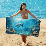 Sea Turtles Double - Faced Fleece Beach Towel | PRUSES - PRUSES