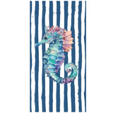 Seahorse Stripes Double - Faced Fleece Beach Towel | PRUSES - PRUSES