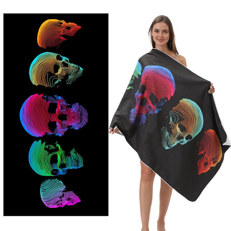 Skull Pattern Halloween Beach Towel - PRUSES